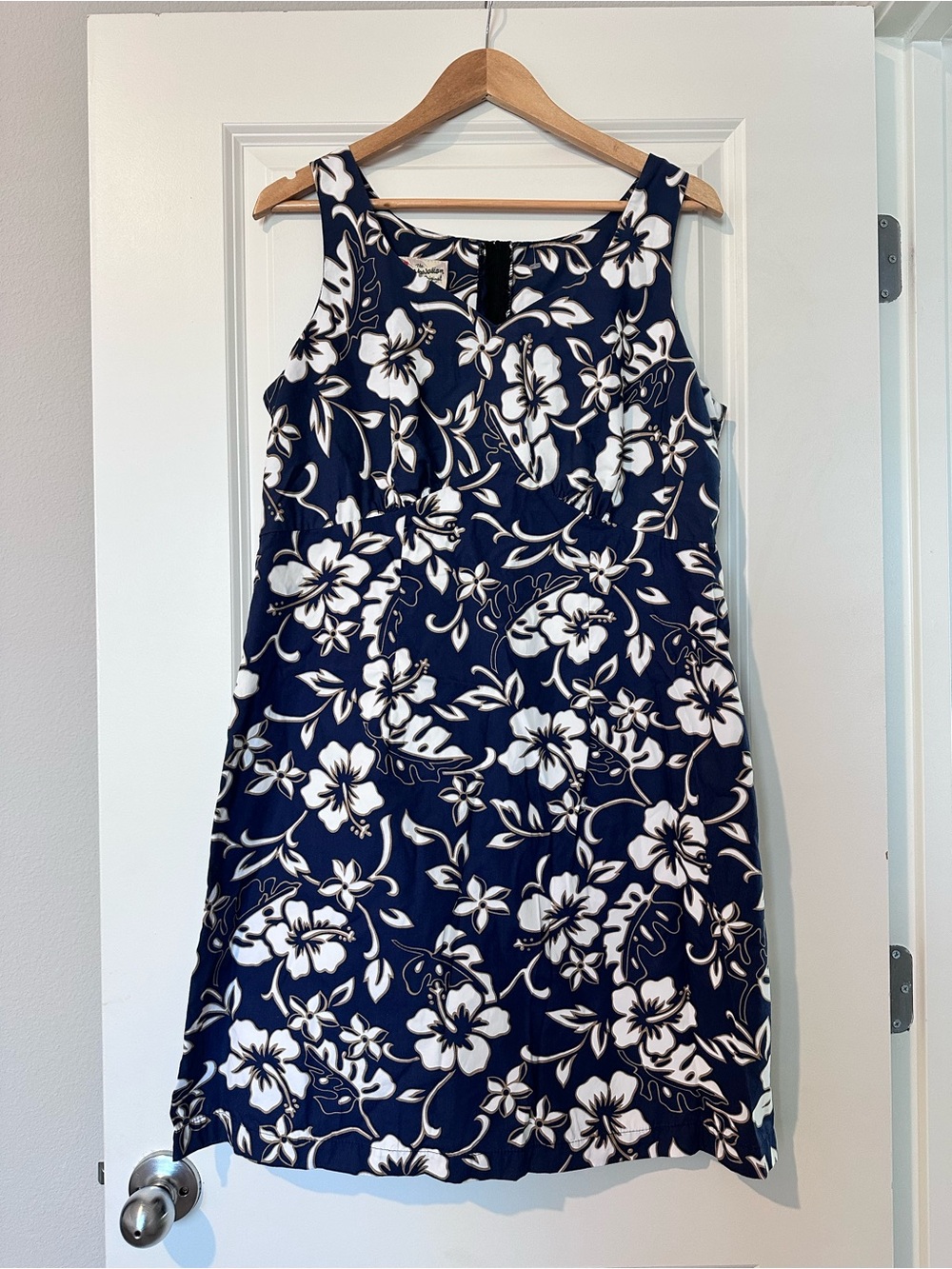 Hilo Hattie Hawaiian Navy Mini Dress Size Large